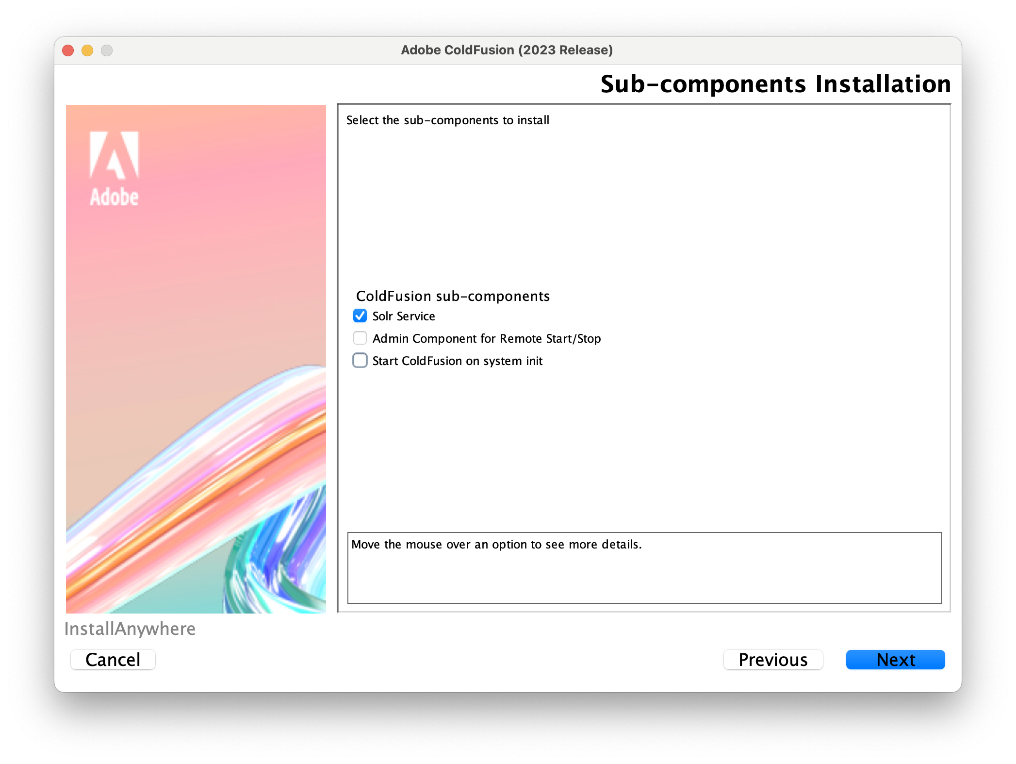 Components to install